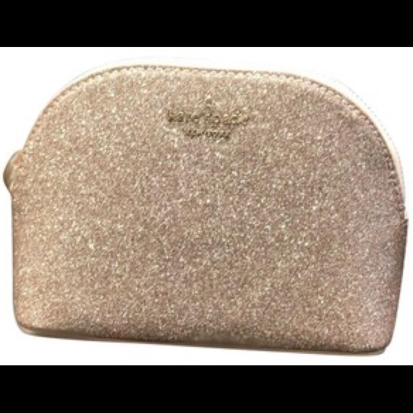 kate spade Handbags - Kate spade joeley cosmetic case rose gold glitter